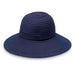 Scrunchie Packable Wide Brim Sun Hat - Wallaroo Hats Wide Brim Sun Hat Wallaroo Hats SCRBK Navy M/L (58 cm) 