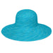 Scrunchie Packable Wide Brim Sun Hat - Wallaroo Hats Wide Brim Sun Hat Wallaroo Hats SCRTQ Turquoise / White M/L (58 cm) 
