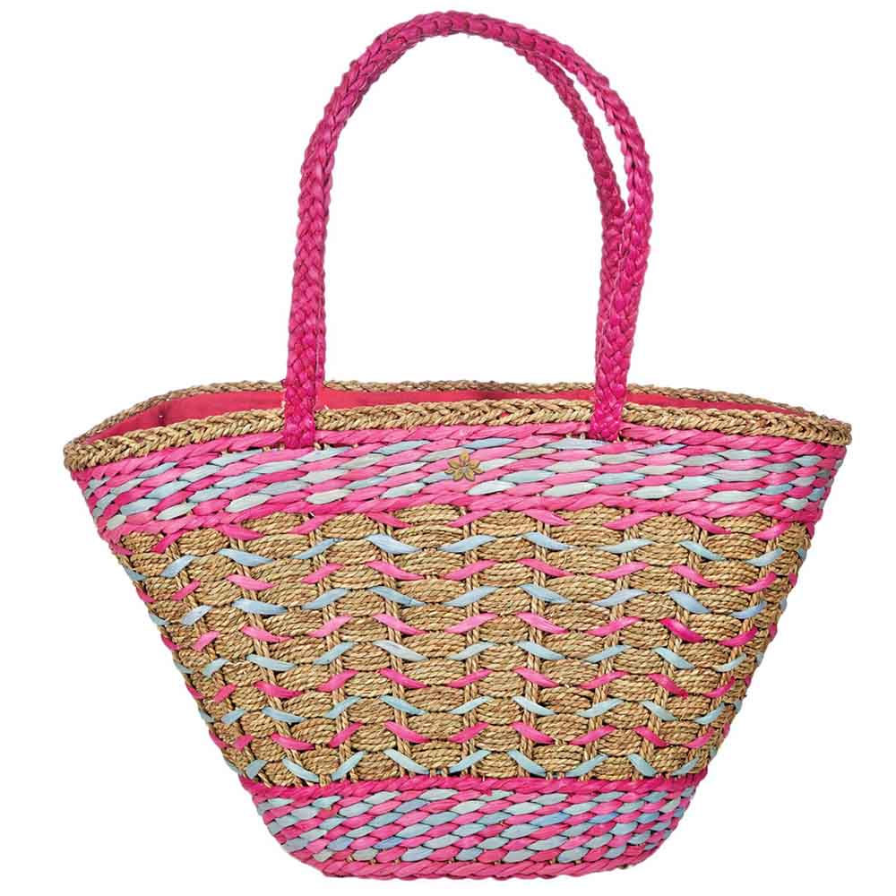 Seagrass Tote with Braided Handles - Cappelli Straworld Bags Cappelli Straworld bag1057 Pink  