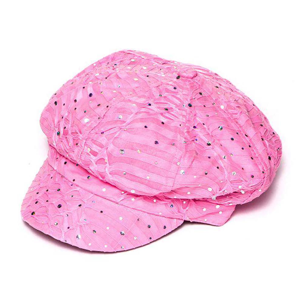 Sequin Speckled Newsboy Cap - Boardwalk Style Cap Boardwalk Style Hats DA5765PK Pink OS 