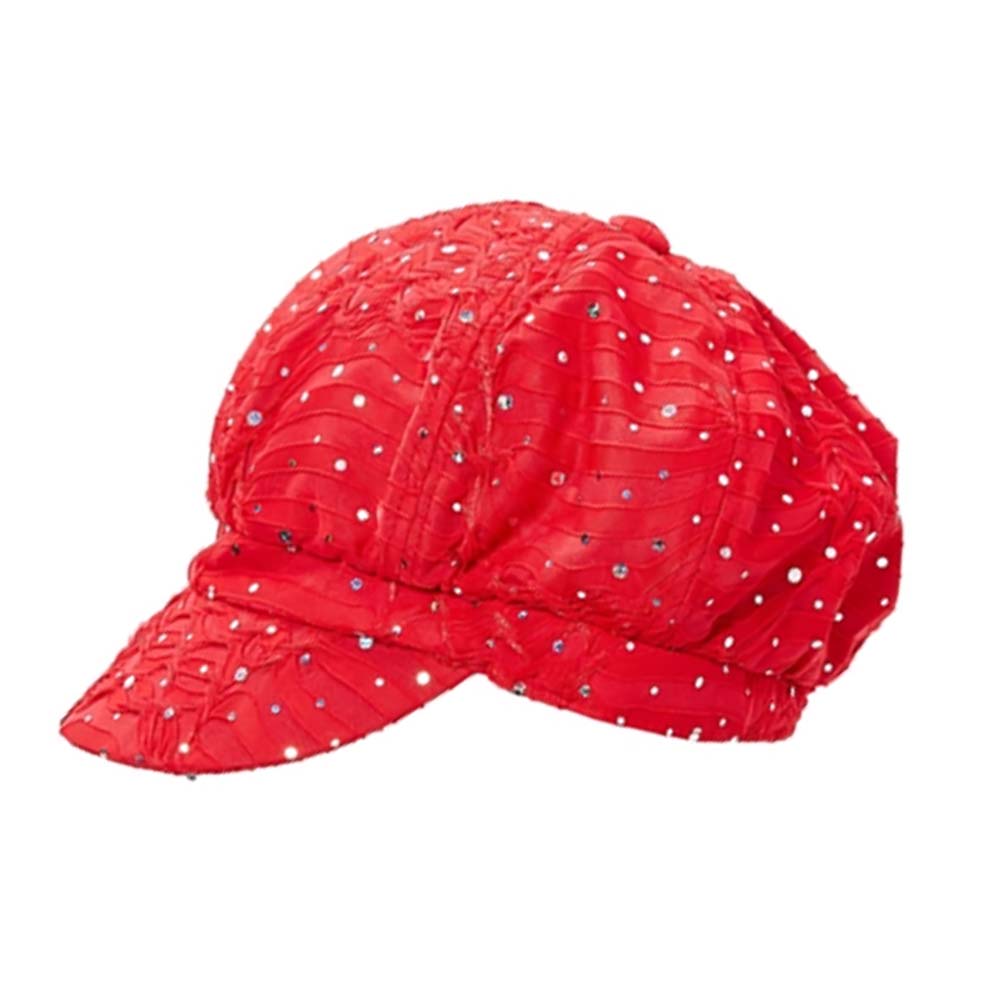 Sequin Speckled Newsboy Cap - Boardwalk Style Cap Boardwalk Style Hats DA5765RD Red OS 
