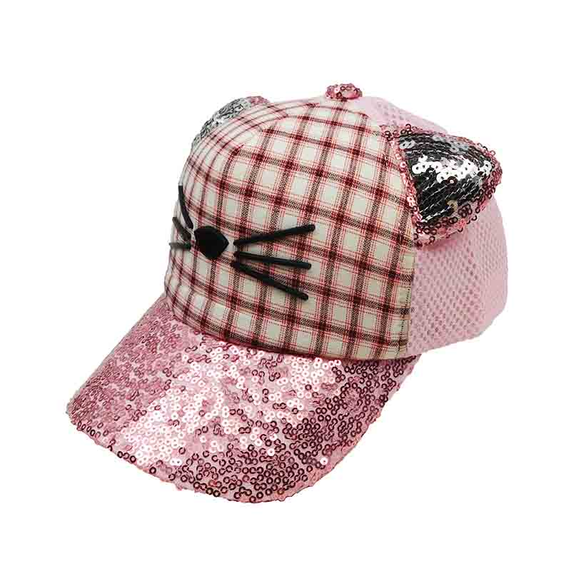 Sequin Kitty Baseball Cap for Girls by JSA Kids, Cap - SetarTrading Hats 
