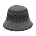 Shapeable brim Patterned Soft Wool Bucket Hat - Adora Wool Hat® Cloche Adora Hats AD1074A Grey  
