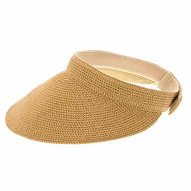 Shimmery Roll Up Wide Brim Solid Color Sun Visor - Boardwalk Style Visor Cap Boardwalk Style Hats DA763-1GD Gold  