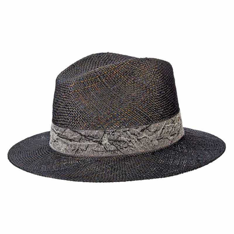 Signoria Bao Straw Fedora Hat - Brooklyn Hat Co Fedora Hat Brooklyn Hat BKN1570-BLK Black M (57 cm) 