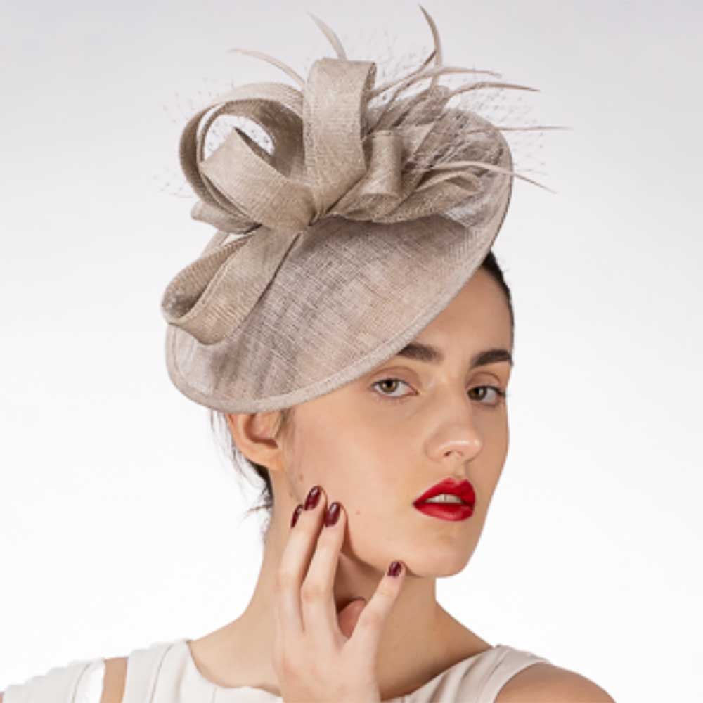 Sinamay Bow and Feather Cocktail Hat - KaKyCO, Fascinator - SetarTrading Hats 