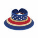 Small Heads American Flag Roll Up Sun Visor - Jeanne Simmons Hats Visor Cap Jeanne Simmons js1064 US Flag Small 
