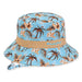 Small Heads Blue Hawaii Reversible Cotton Bucket Hat - Sunny Dayz™ Hats Bucket Hat Sun N Sand Hats HK379 Blue Small (21 5/8") 
