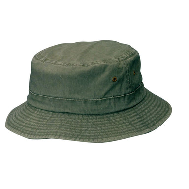 Small Heads Pigment Dyed Garment Washed Twill Bucket Hat - DPC Bucket Hat Dorfman Hat Co. C835 Stone Jr. S/M (53-54 cm) 