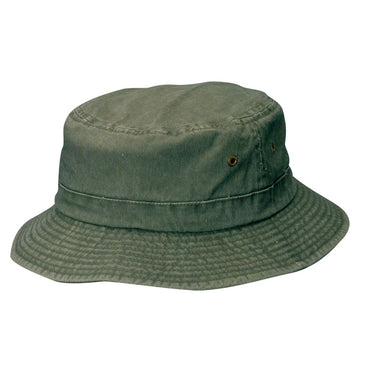 Small Heads Pigment Dyed Garment Washed Twill Bucket Hat - DPC Bucket Hat Dorfman Hat Co. C835 Stone Jr. S/M (53-54 cm)