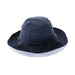 Small Heads Reversible Cotton & Seersucker Up Brim Hat - Boardwalk Style Hats Cloche Boardwalk Style Hats DA2951nv Navy XXS (52 cm) 