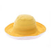 Small Heads Reversible Cotton & Seersucker Up Brim Hat - Boardwalk Style Hats Cloche Boardwalk Style Hats DA2951yw Yellow XXS (52 cm) 