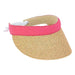 Small Heads Cotton Band Straw Visor with Coil Closure - Sunny Dayz™ Visor Cap Sun N Sand Hats HK225B Fuchsia  
