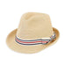 Small Heads Straw Fedora Hat with Striped Band - Sunny Dayz™ Fedora Hat Sun N Sand Hats HK290 Natural XS (54 cm) 