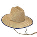 Small Heads Straw Lifeguard Hat with Cotton Underbrim - Sunny Dayz™ Lifeguard Hat Sun N Sand Hats HK243B Natural Small (54 cm) 