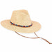 Small Heads Tribal Band Straw Hat with Chin Cord - Sunny Dayz™ Safari Hat Sun N Sand Hats HK451 Natural Small (54 cm) 