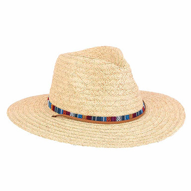 Small Heads Tribal Band Straw Hat with Chin Cord - Sunny Dayz™, Safari Hat - SetarTrading Hats 