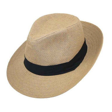 Small Heads Wide Brim Summer Fedora Hat- Jeanne Simmons Hats Fedora Hat Jeanne Simmons JS6761tns Tan Small (56cm) 