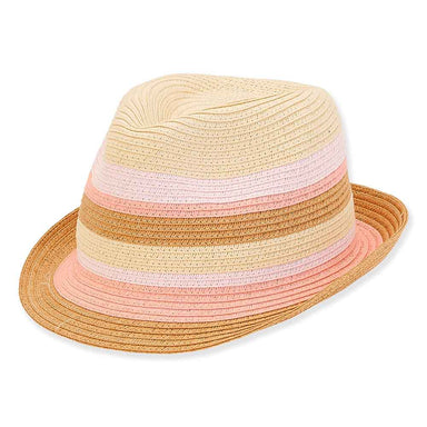 Small Size Fedora Hat with Flower Charm Accent - Sunny Dayz™ Hats Fedora Hat Sun N Sand Hats HK393 Pink Small (54 cm) 
