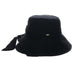 Soft Cotton Bucket Hat with Apron Tie - Scala  Women's Hats Wide Brim Hat Scala Hats LC839-BLK Black OS 