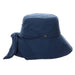 Soft Cotton Bucket Hat with Apron Tie - Scala  Women's Hats Wide Brim Hat Scala Hats LC839-BLU Blue OS 