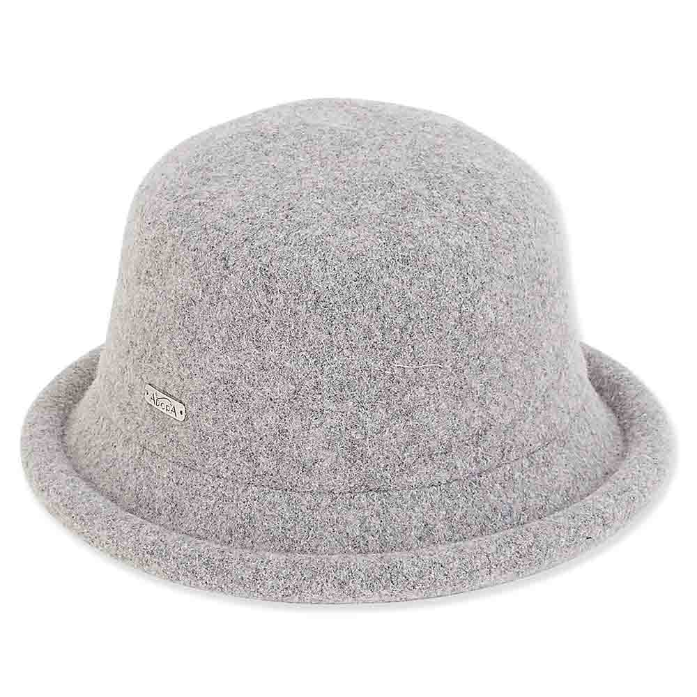 Soft Knit Wool Cloche Hat with Rolled Edge - Adora Wool Hat® Cloche Adora Hats AD1063D Grey Medium (57.5 cm) 