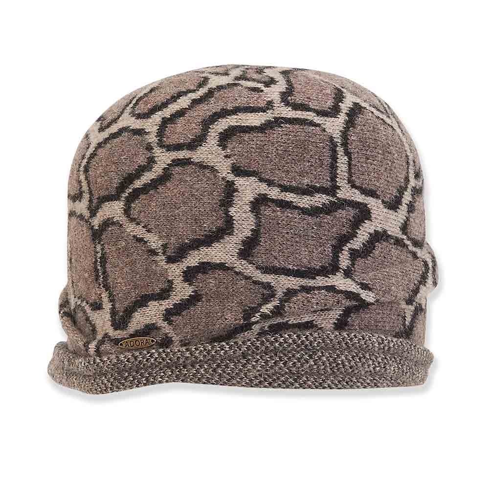 Soft Wool Animal Print Turban Beanie - Adora Hat® Beanie Adora Hats AD1346B Tan S/M (55-57 cm) 
