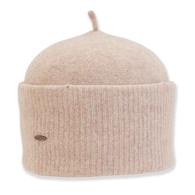 Soft Wool Cuffed Turban Beanie with Stalk - Adora Hat®, Beanie - SetarTrading Hats 