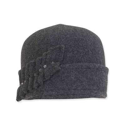 Soft Wool Turban Beanie with Pleated Accent - Adora Hat® Beanie Adora Hats AD1212A Grey S/M (55-57 cm) 