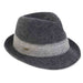 Soft Wool Two Tone Fedora Hat - Adora® Hats Fedora Hat Adora Hats AD1455 Grey OS (57 cm) 
