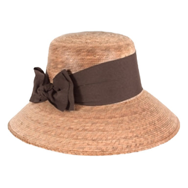 Somerset Palm Leaf Sun Hat with Brown Bow - Tula Hats Cloche Tula Hats TU1-1160 Honey Palm Straw Medium (57 - 58 cm) 