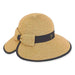 Split Brim Sun Hat with Straw Bow - Sun 'N' Sand Hats Wide Brim Hat Sun N Sand Hats HH1608C tt Toast tweed Medium (57 cm) 
