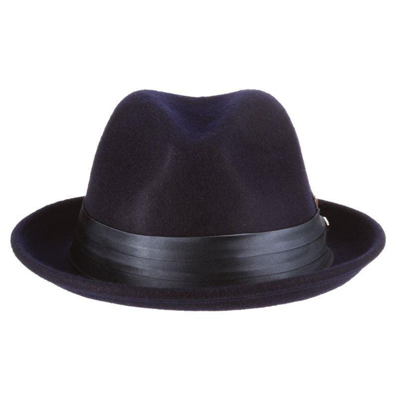 Stacy Adams Snap Brim Fedora Hat - Navy Fedora Hat Stacy Adams Hats    