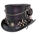 Time Port Leather Steampunk Top Hat, Black up to 3XL - Steampunk Hatter Top Hat Head'N'Home Hats MWtimeportBkL Black Large 