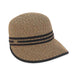 Straw Brim Cap with Ribbon Bound Bill - Sun 'N' Sand Hats, Facesaver Hat - SetarTrading Hats 