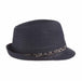 Straw Fedora with Floral Print Band - Stacy Adams Hats Fedora Hat Stacy Adams Hats    