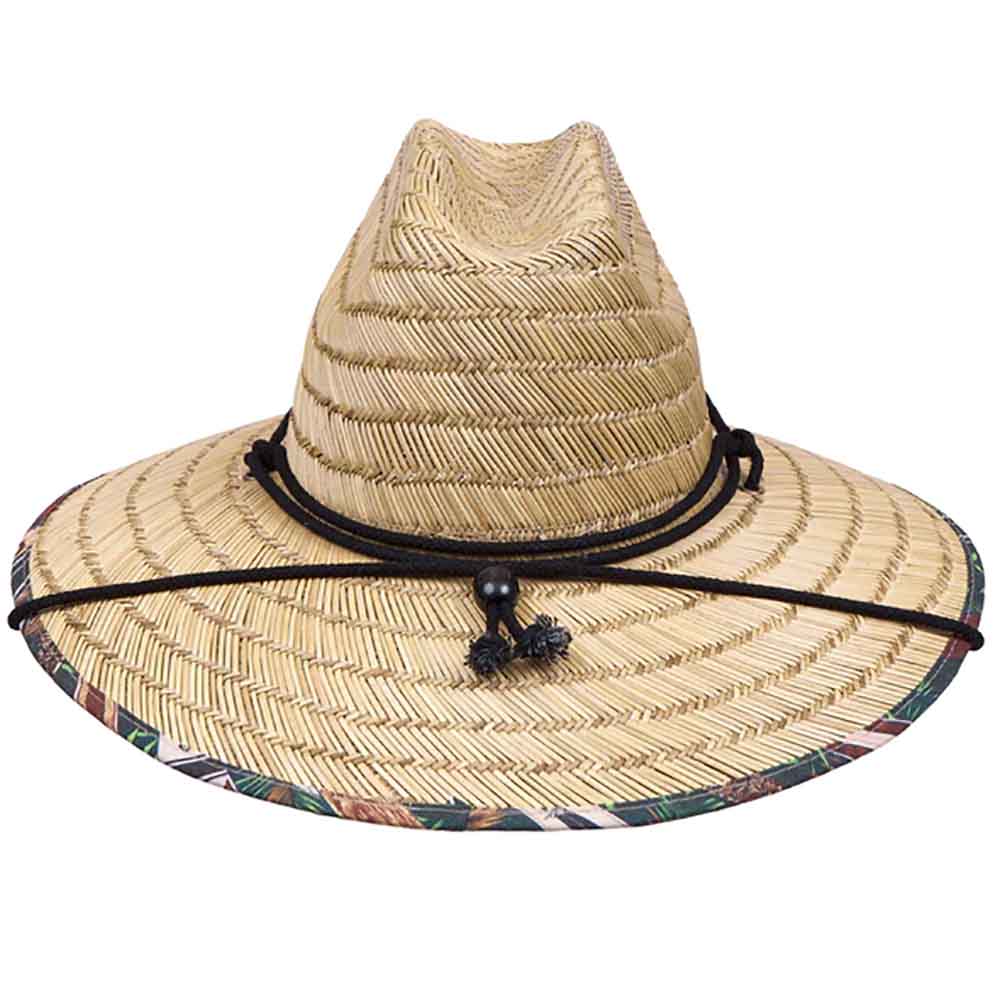 Straw Lifeguard Hat with Surfboard Print Underbrim - Kenny K. Hats Lifeguard Hat Great hats by Karen Keith LM9-Dx Natural X-Large (61 cm) 