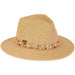 Straw Sun Hat with Multi Color Gold Accent Band - Sun 'N' Sand Hats Safari Hat Sun N Sand Hats HH2812A Natural OS (57 cm) 