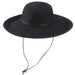Straw Up Brim Hat with Chin Cord - Jeanne  Simmons Hats Kettle Brim Hat Jeanne Simmons JS8595BKt Black Medium (57 cm) 