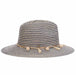 Striped Panama Hat with Beads and Tassel Band - Tommy Bahama Safari Hat Tommy Bahama Hats TBWL112 Navy Medium (57 cm) 