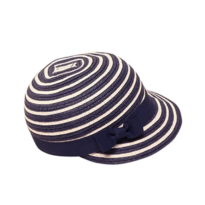 Striped Straw Cap for Small Heads - Fun Day Sun Hats, Facesaver Hat - SetarTrading Hats 