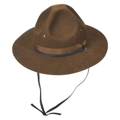 Structured Wool Felt Campaign Hat - Scala Hats Cowboy Hat Scala Hats WF909l Olive Brown Large (59 cm) 