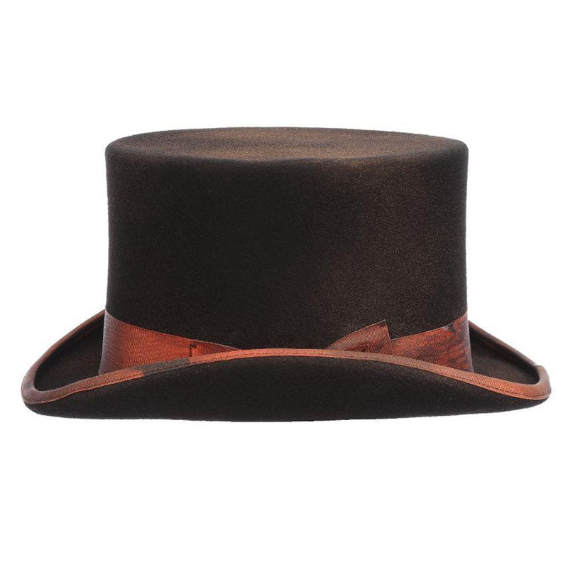 Stunt 5.5" Tall Distressed Wool Felt Top Hat - Scala Hat, Top Hat - SetarTrading Hats 