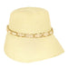 Summer Cloche with Gold Chain Link Band and Scarf Cloche Something Special LA htp666nt Ivory Medium (57 cm) 