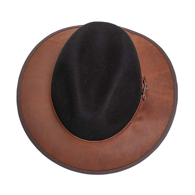 Summit Safari Wool and Leather Hat, Coal - American Outback Wool Hat, Safari Hat - SetarTrading Hats 