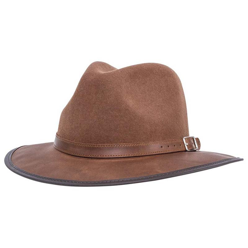 Summit Safari Wool and Leather Hat, Sangria - American Outback