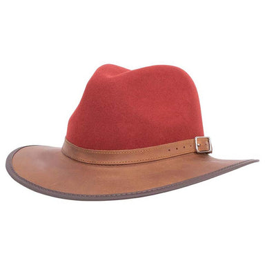 Summit Safari Wool and Leather Hat, Sangria - American Outback Safari Hat Head'N'Home Hats summitBO Sangria M (57-58 cm)