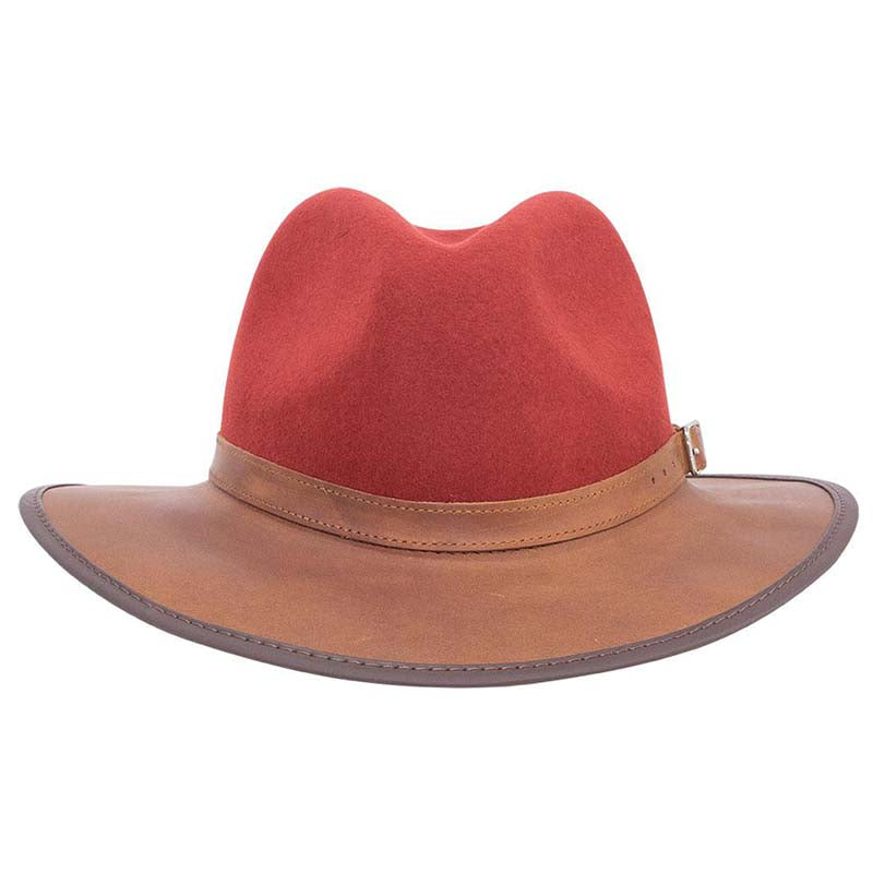 Summit Safari Wool and Leather Hat, Sangria - American Outback Safari Hat Head'N'Home Hats