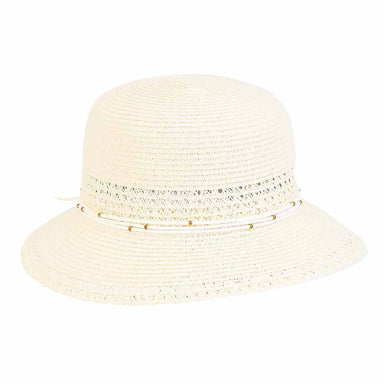 Sun Hat with Straw Lace Accent for Petite Heads - Sunny Dayz™, Cloche - SetarTrading Hats 