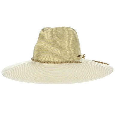 Suze Two Tone Wide Brim Safari Sun Hat - John Callanan Safari Hat Callanan Hats CR367-CRM Cream Medium (57 cm) 